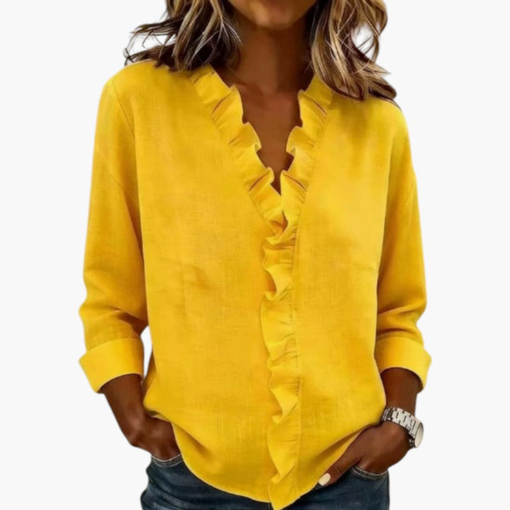 Dam Blus | Elegant | Volangdetaljer | Vår