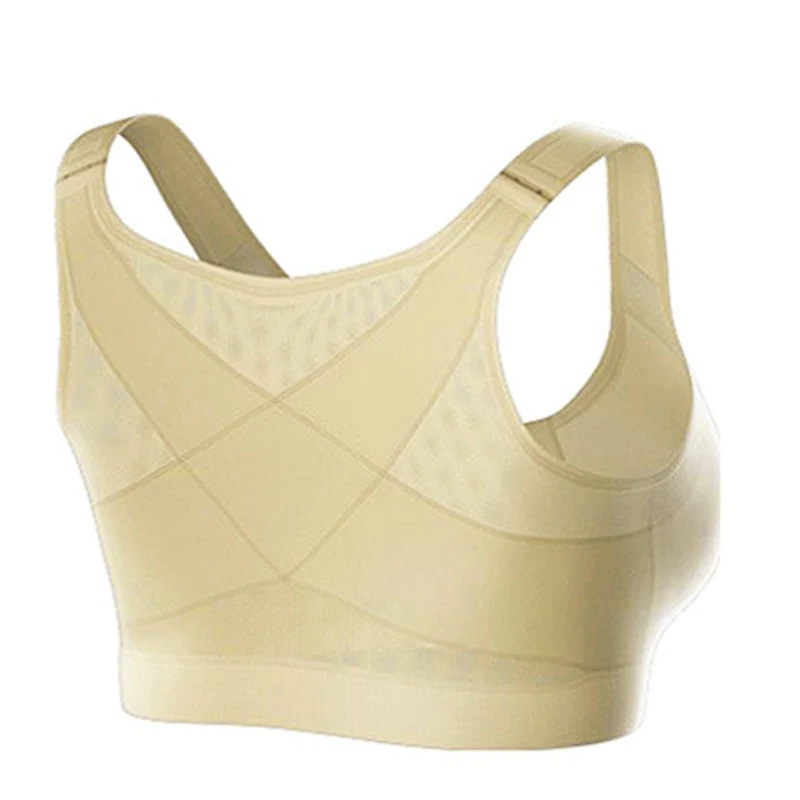 Hållningskorrigerande BH | Kryssrygg &amp; Medelstöd | Stötdämpande &amp; Andas | Spandex &amp; Nylon