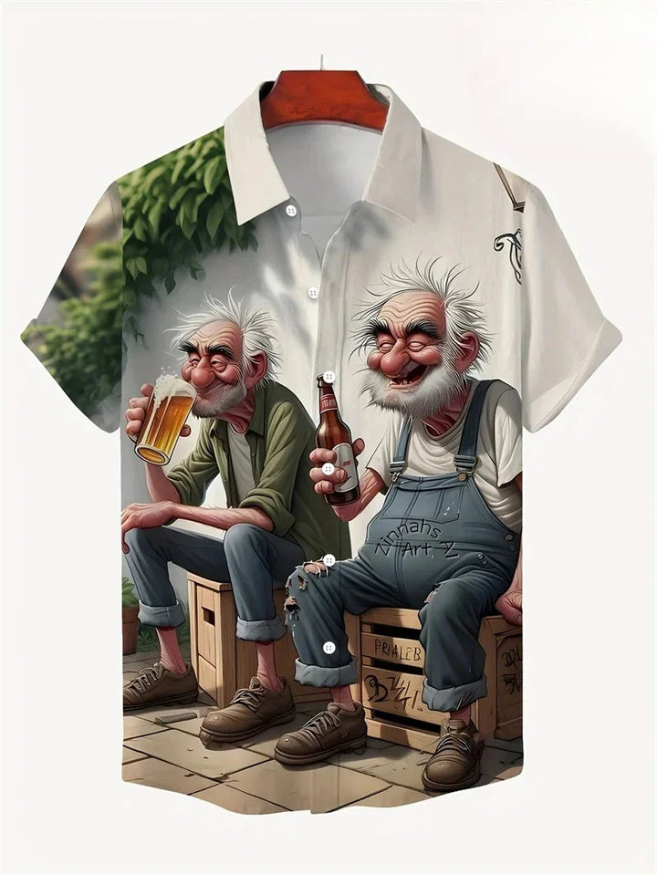 Herr Skjorta | Vintage | Blommig Kort ärm | Sommar