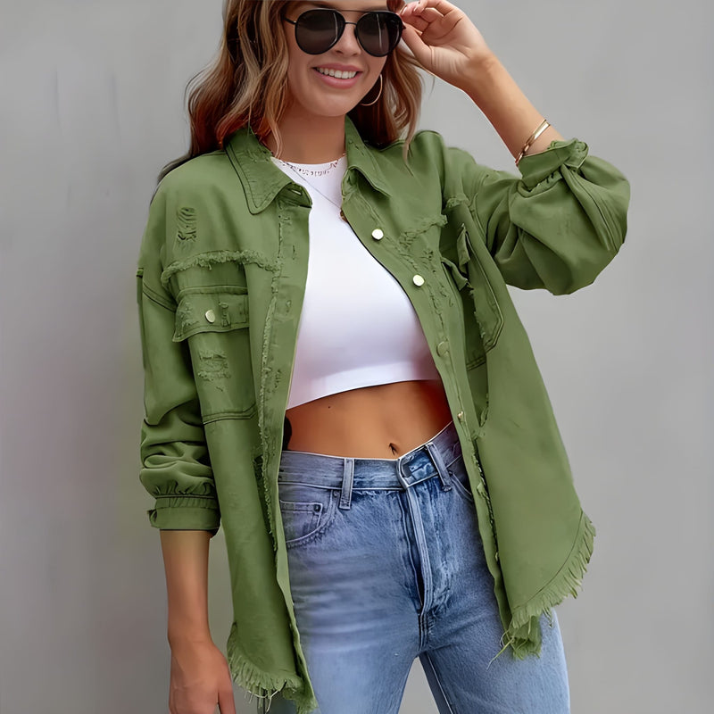 Vinterjacka Dam | Boho-jeansjacka | Oversized casual stil