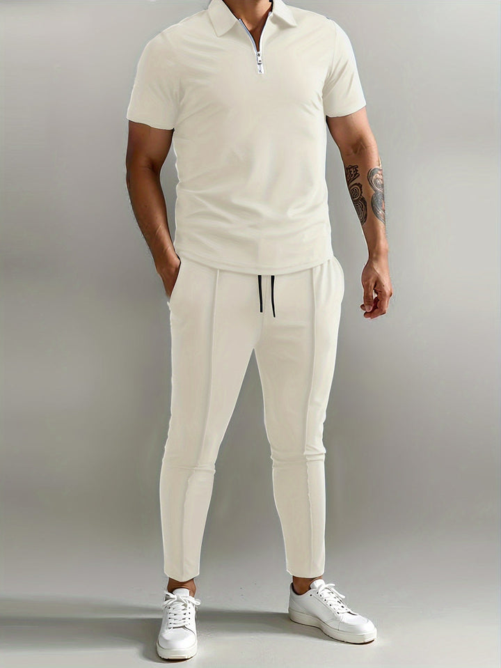 Herrar Set | Slimfit | Med Dragkedjekrage | Sommar