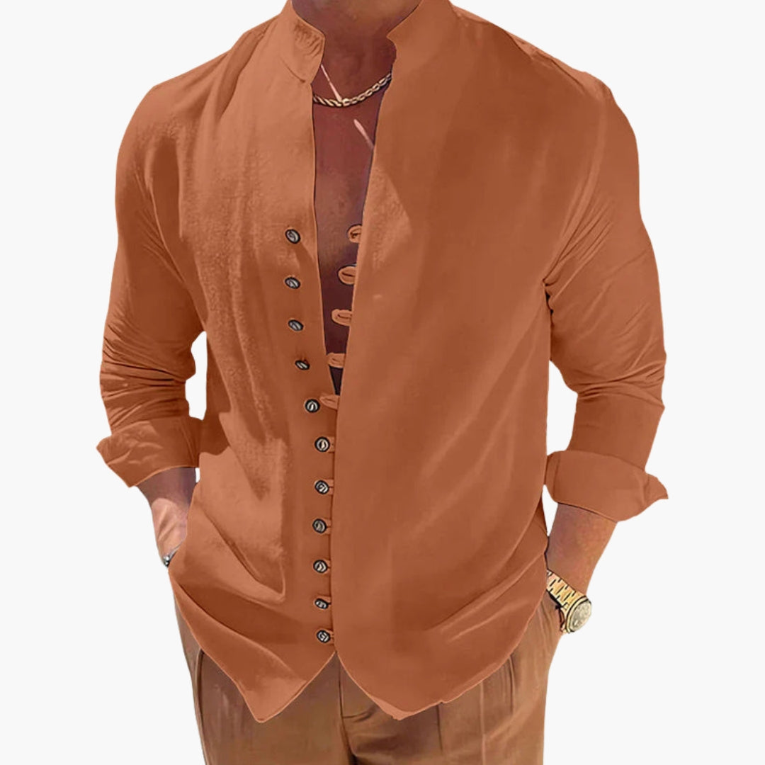Herr Skjorta | Elegant | Med Knappar | Sommar