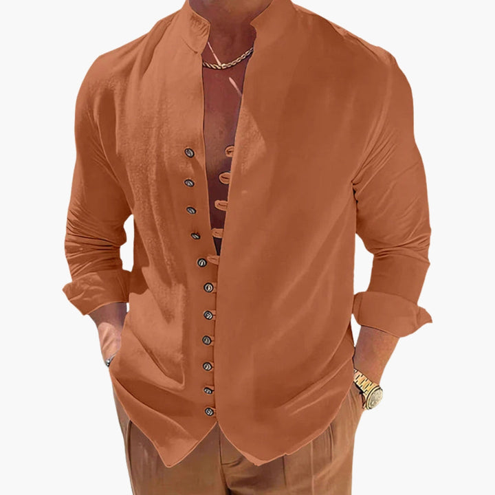 Herr Skjorta | Elegant | Med Knappar | Sommar