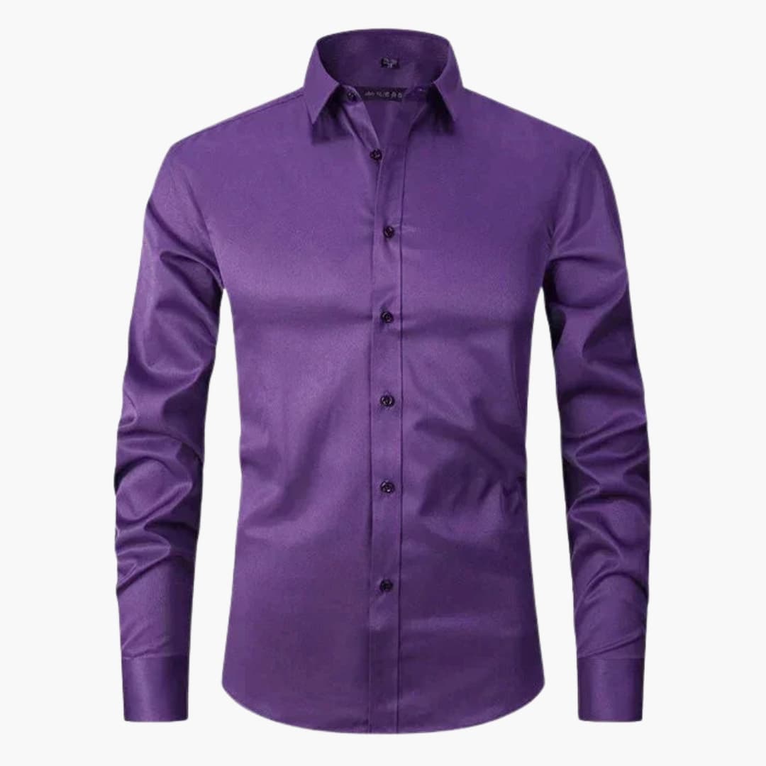 Herr Skjorta | Slim Fit | Med Knappar | Sommar