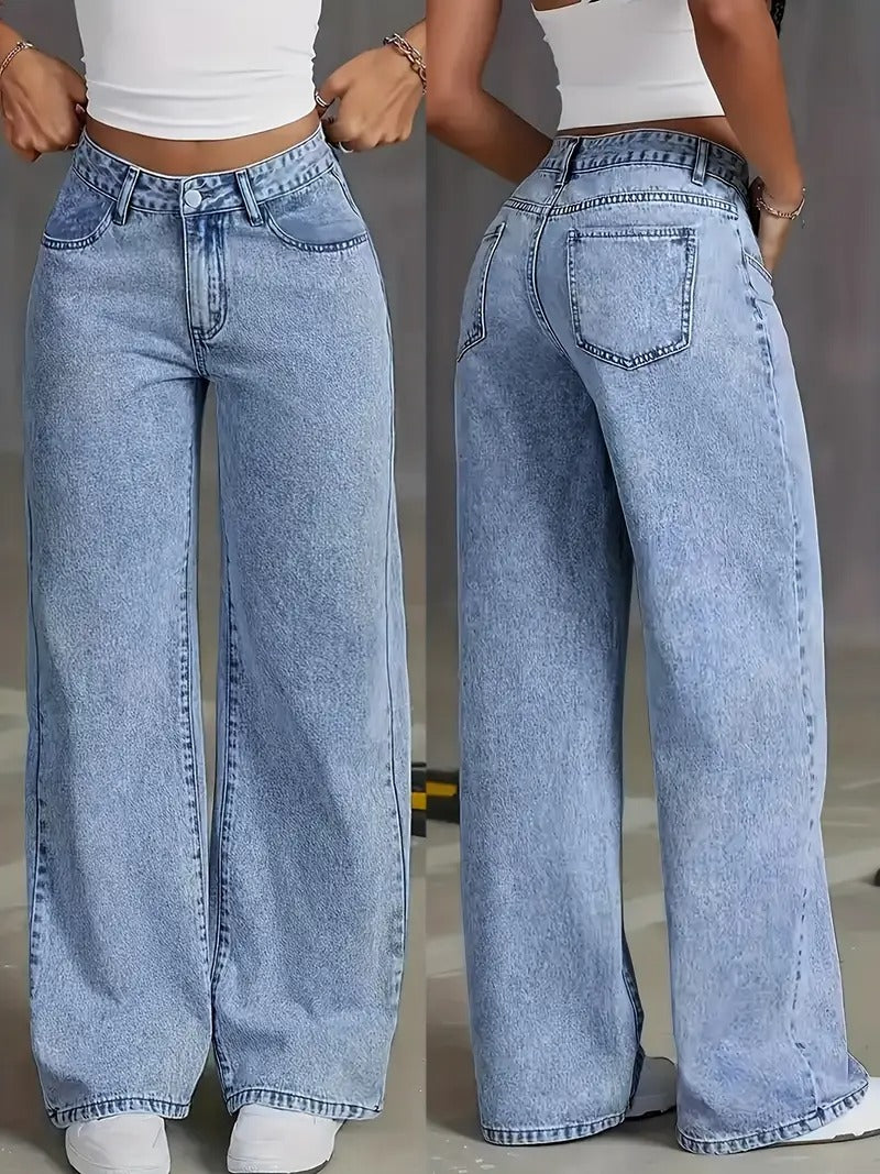 Dams Jeans | Hoogelastische &amp; Slim Fit | Sneeuwvlok Wash för Alla Säsonger