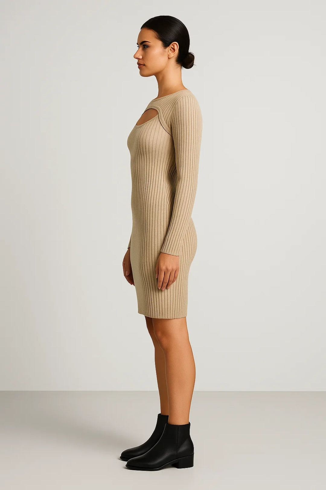 Dam Klänning | Slimfit | Ärmlös Met Cut-out | Sommar