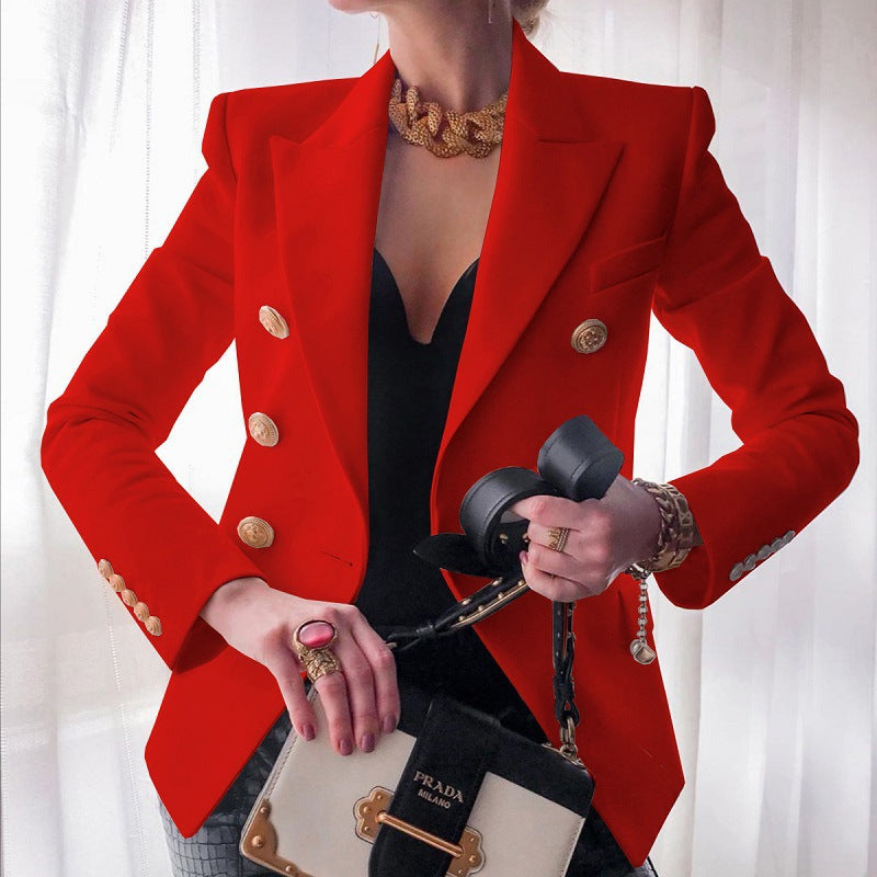 Blazer för dam | Dubbelknäppt | Tidlös & Klassisk | Höstlig Elegans