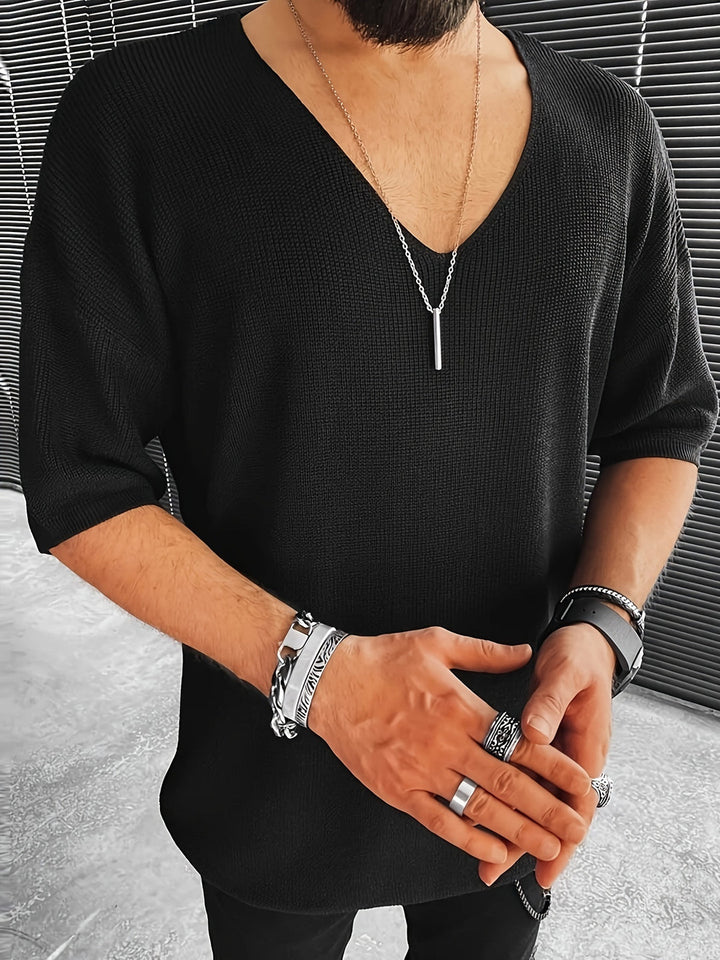 Herren T-shirt | Oversized | V-ringad | Sommar