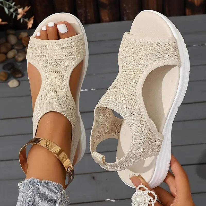 Sandaler för kvinnor | öppen tå | andningsaktiv design | tjock gummisula