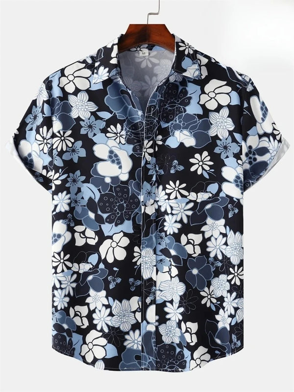 Herr Skjorta | Blommig Retro | Kortärm | Sommar