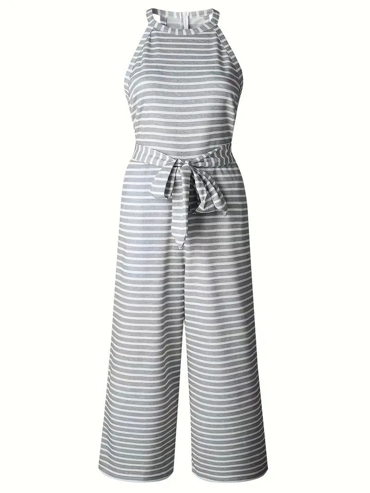 Dams Jumpsuit | Mönstrad Mouwlös &amp; Hög Midja | Vida Byxor | Sommar/Vakation