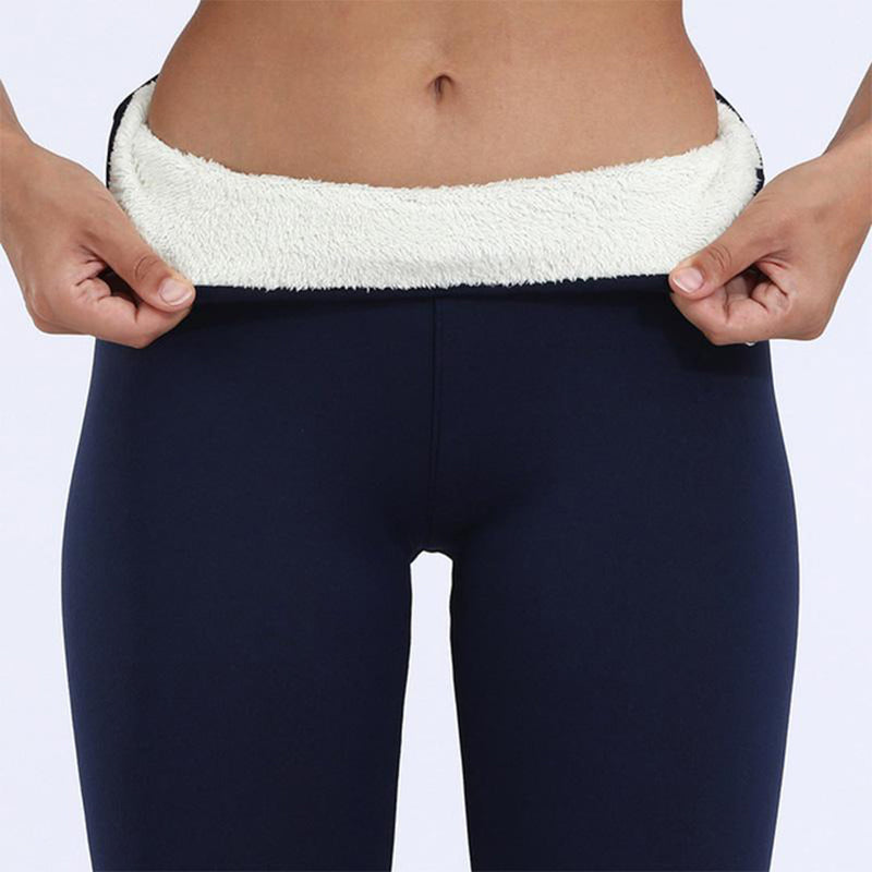 Dam Vinterleggings | Hög Midja | Värmande Plysch | Ankelängd