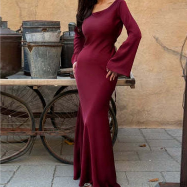 Festklänningar | Långärmad Bröllopsklänning Dam | Elegant Maxi Stil