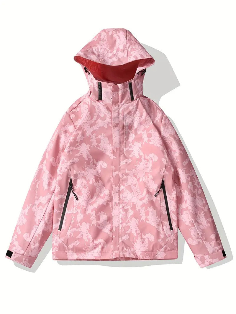 Vindjacka för kvinnor | Camouflage & Lättvikt | Vindtät utomhusjacka med dragkedja