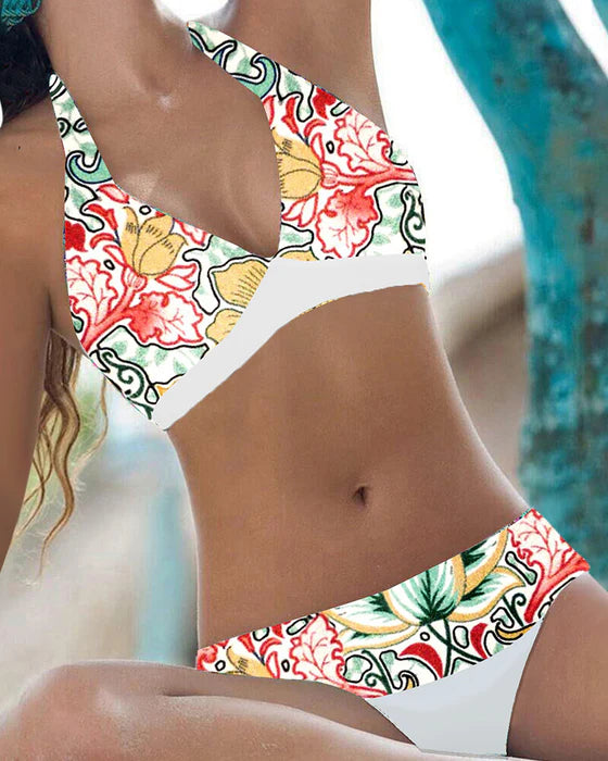 Bikiniset för kvinnor | Blommigt & midjehögt | Tvådelat | Somrig design