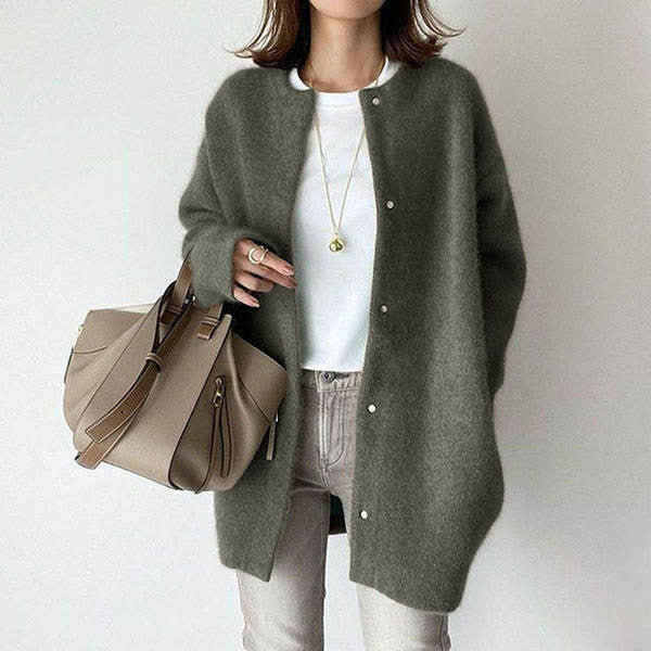 Stickad Cardigan Dam | Ultramjuk & Elegant | Löst sittande & Neutral