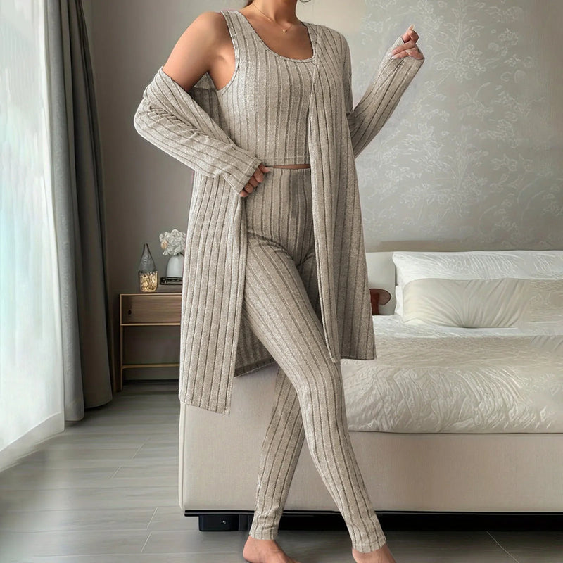Loungewear-set för kvinnor | 3-delat | Stickat & mysigt | Ultimate Comfort