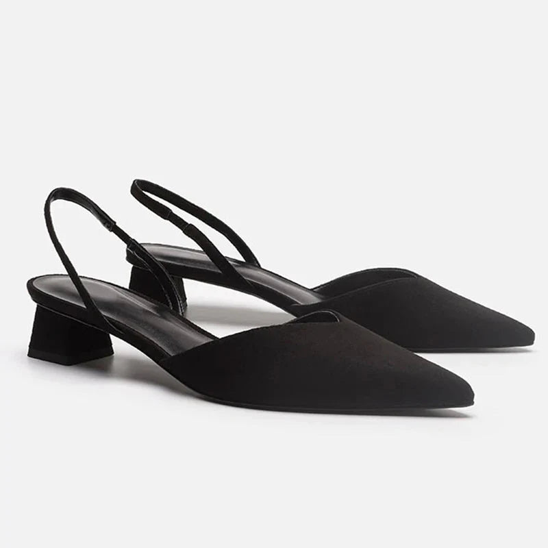Kvinnor Sandaler | Spetsig Tå & Låg Klack | Bekväm Design | Elegant Sommarstil