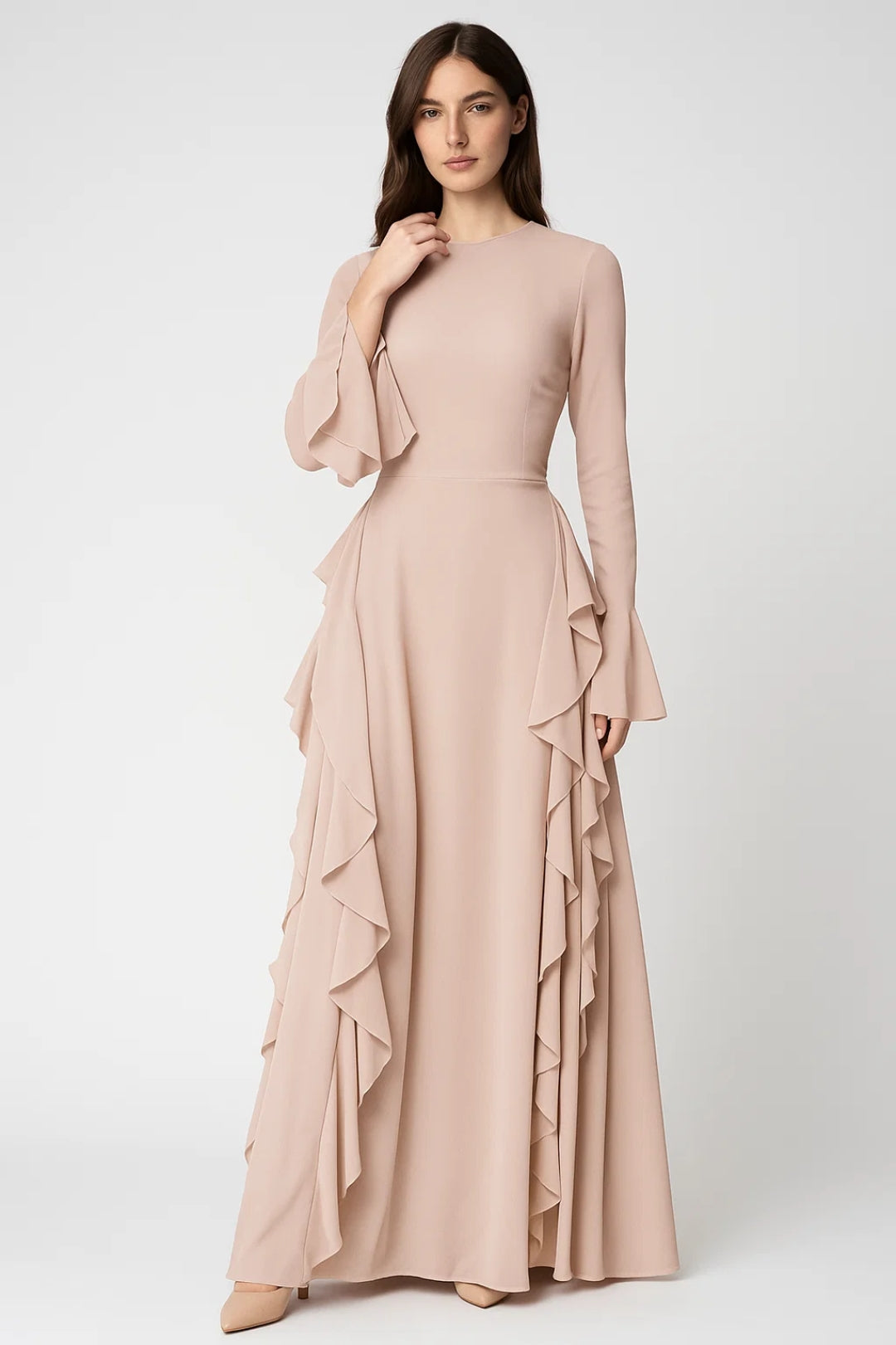 Dam Klänning | Elegant | Volangdetaljer | Sommar