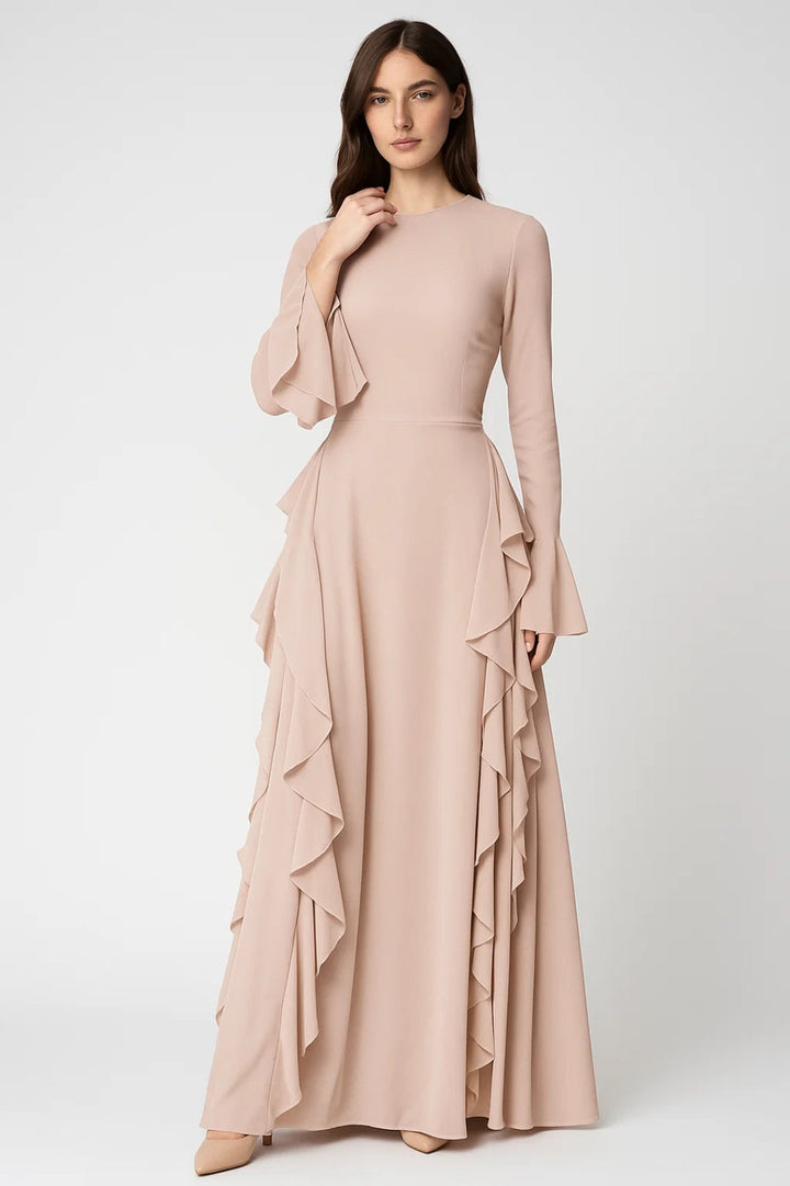 Dam Klänning | Elegant | Volangdetaljer | Sommar