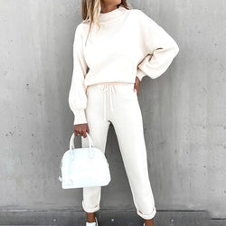 Tvådelat Set för Dam | Löst Sittande Sweatshirt & Pennbyxor | Bekväm Loungewear