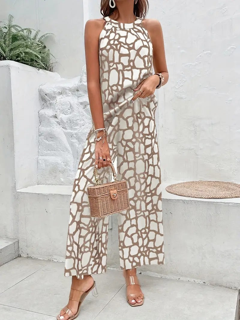 Dams Set | Geometrisk Print & Ruimade Detaljer | Sommar Casual