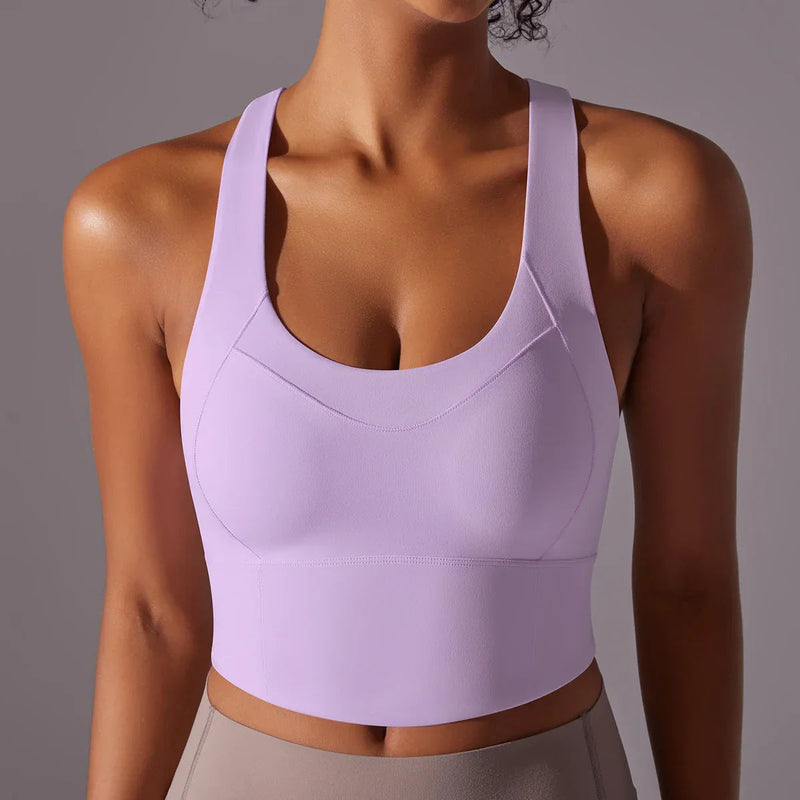 Dam Sport-BH | Åtsittande & Stretchig | Nylon Crop Top | Yoga & Träning