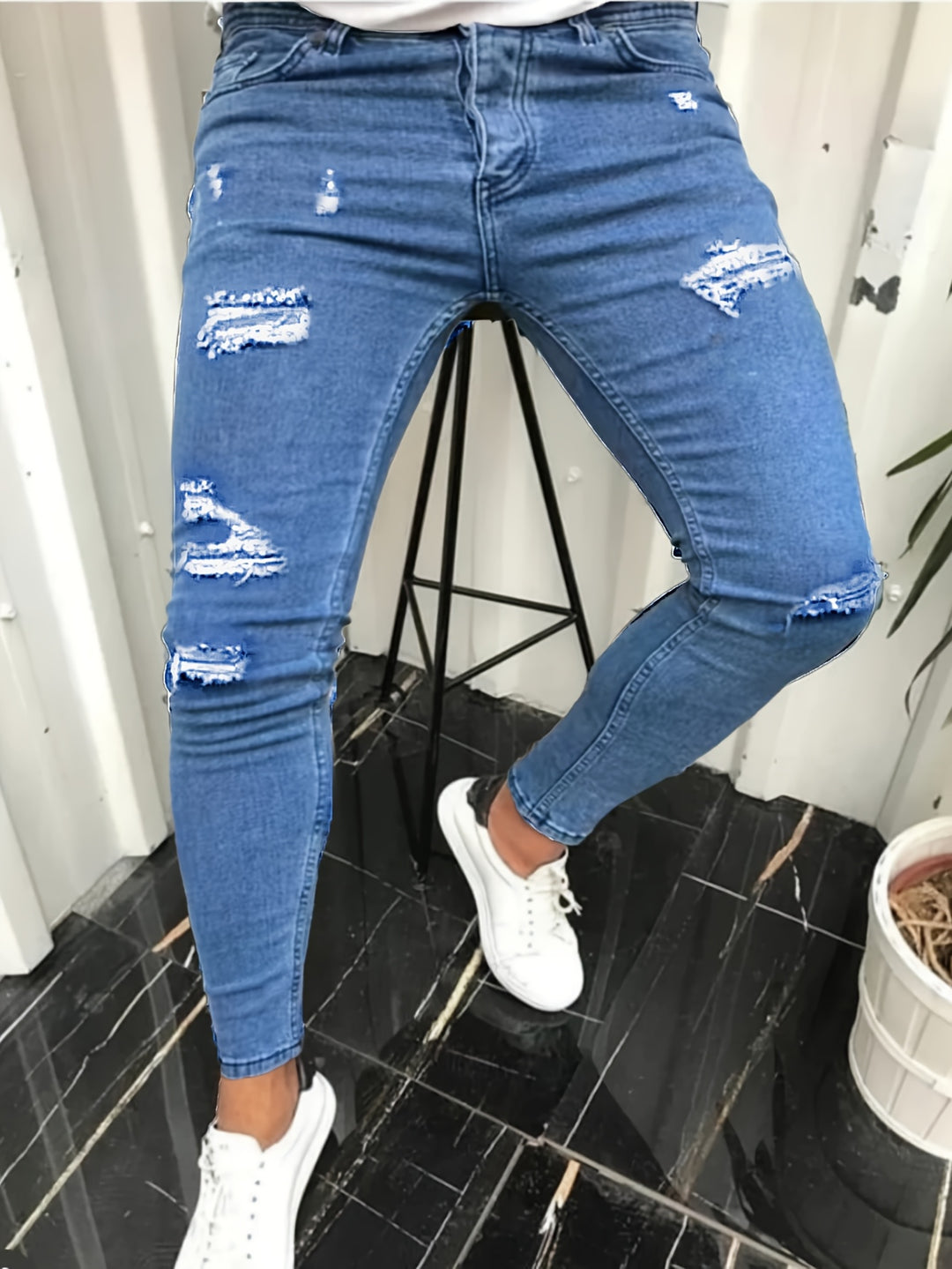 Herr Jeans | Slimfit | Ripped Detaljer | Sommar