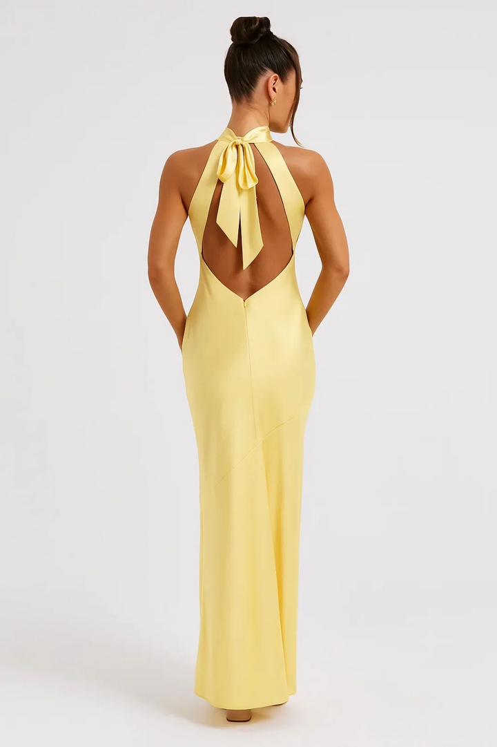 Dam Klänning | Elegant | Hög Hals Slimfit Slits | Sommar