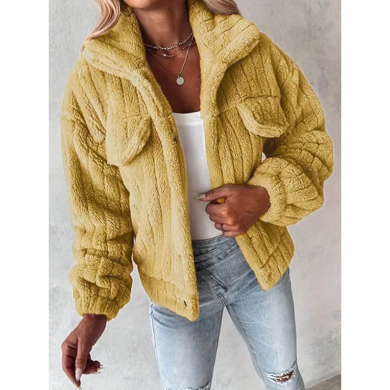 Vinterjacka Dam | Plushjacka i enfärgat | Casual och varm jacka