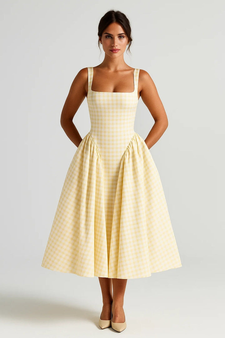 Dames Klänning | Elegant Getailleerd | Midi Lengte | Sommar