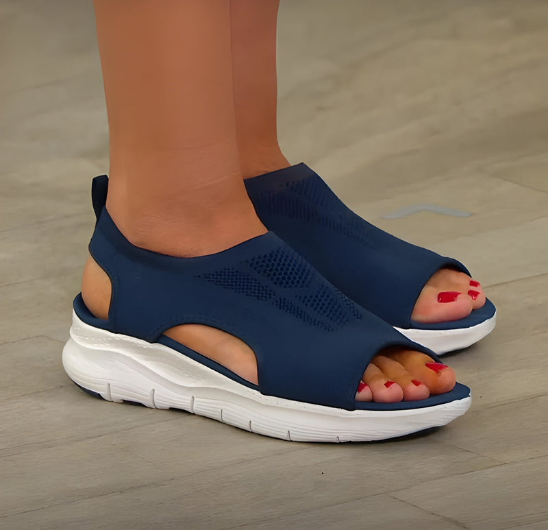 Sandaler för Dam | Mesh med Öppen Tå | Lätta & Andas | Kilklack för Sommarbruk