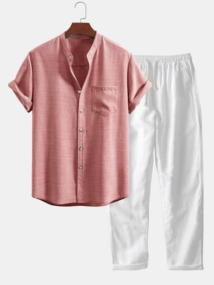 Herr Set | Elegant | Kort Ärm Med Knappar | Sommar