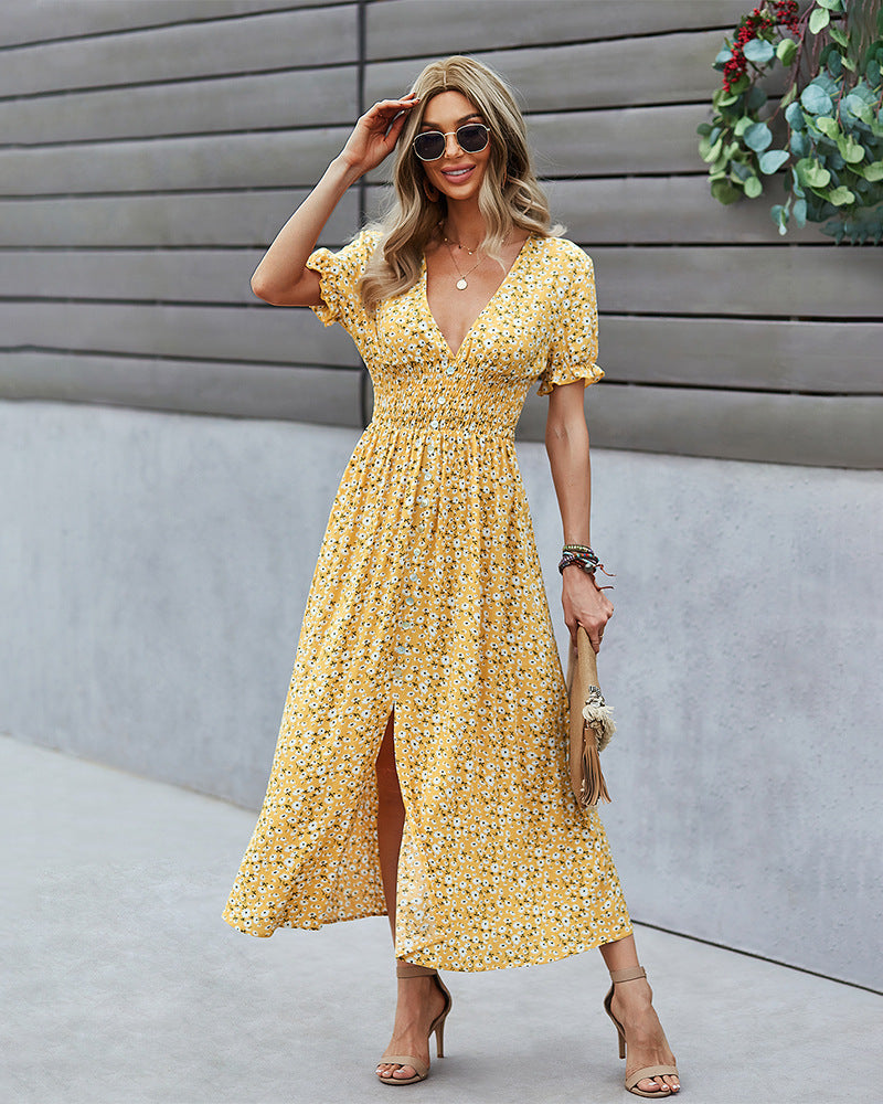 Midiklänning för kvinnor | Blommigt tryck | Boho Chic | Casual & Elegant