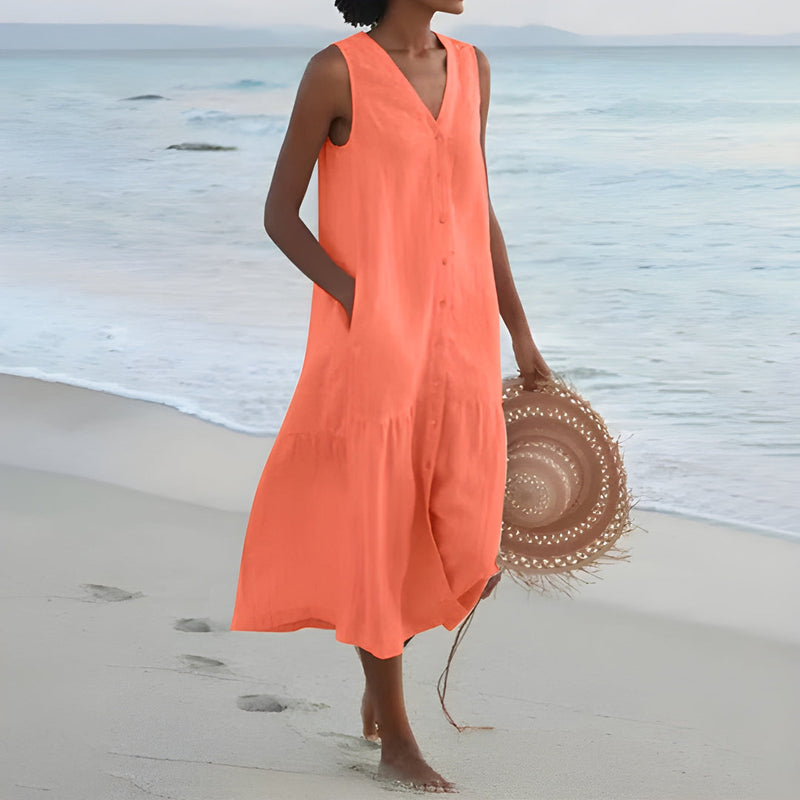 Damklänning | V-ringning i Premiumstil | Lätt & Elegant Passform | Polyester