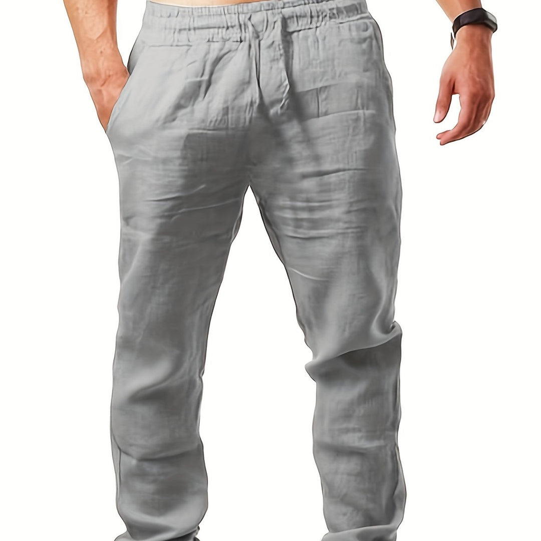 Herr Byxor | Straight | Elastisk Midja | Sommar