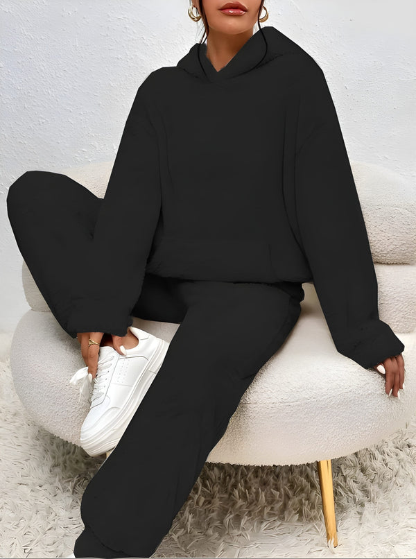 Damset med Huvtröja | 2-Delat Set | Långärmad Hoodie & Byxor | Polyester