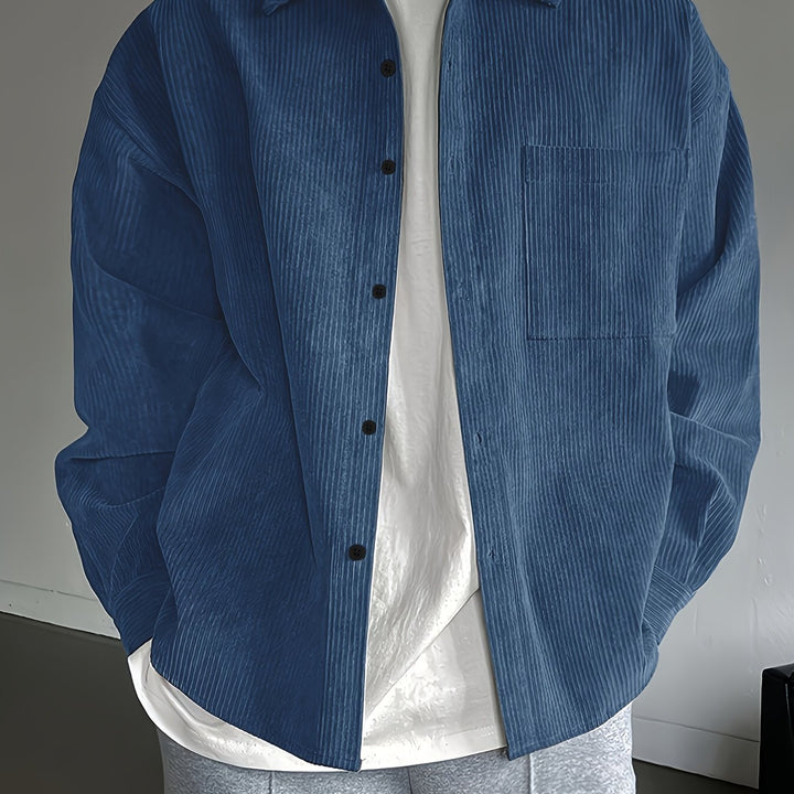 Herr Skjorta | Oversized | Med Knappar | Sommar