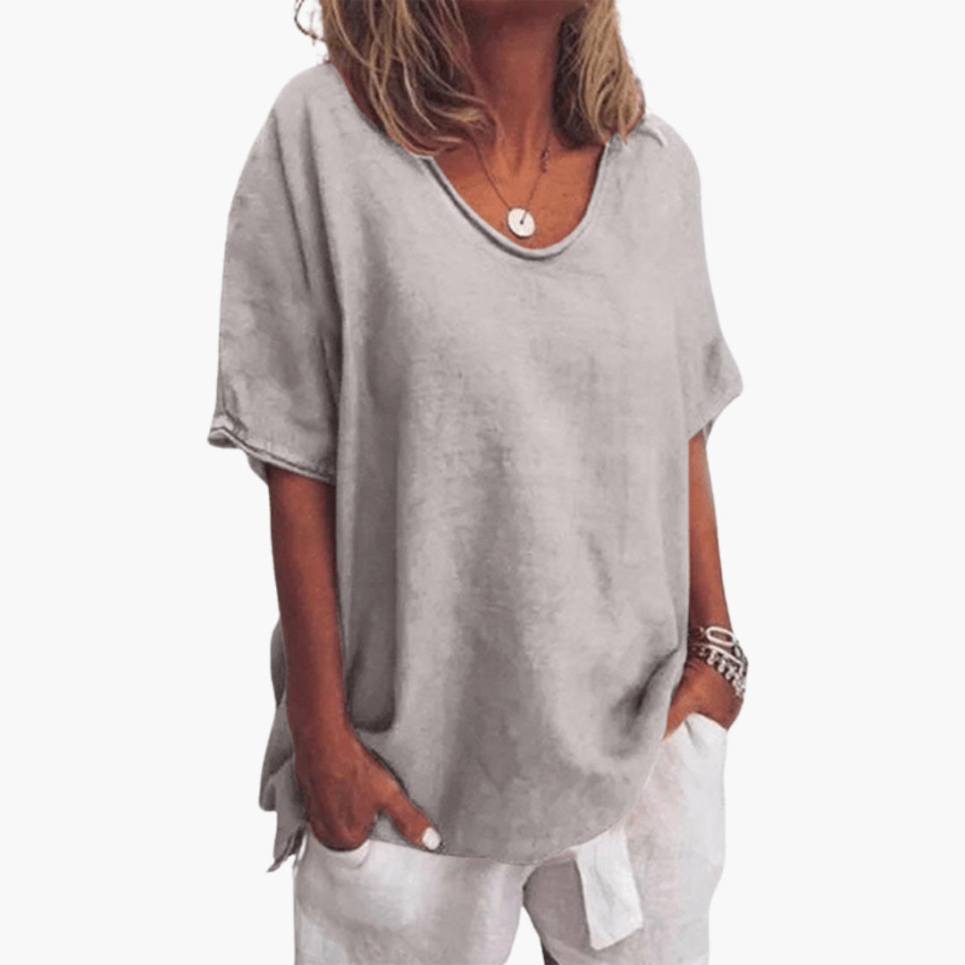 Dam Topp | Oversized | Kort Ärm | Sommar