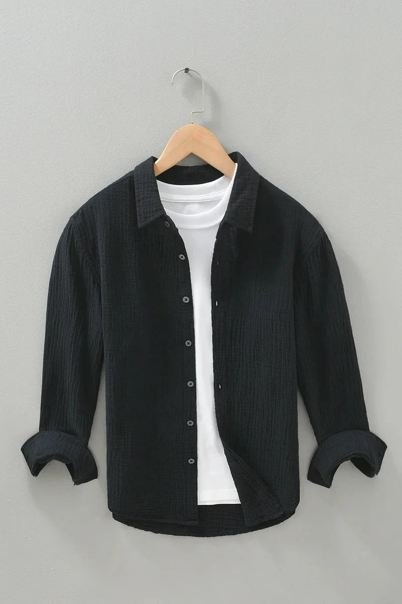 Herr Skjorta | Casual Stil | Lång Ärm | Sommar