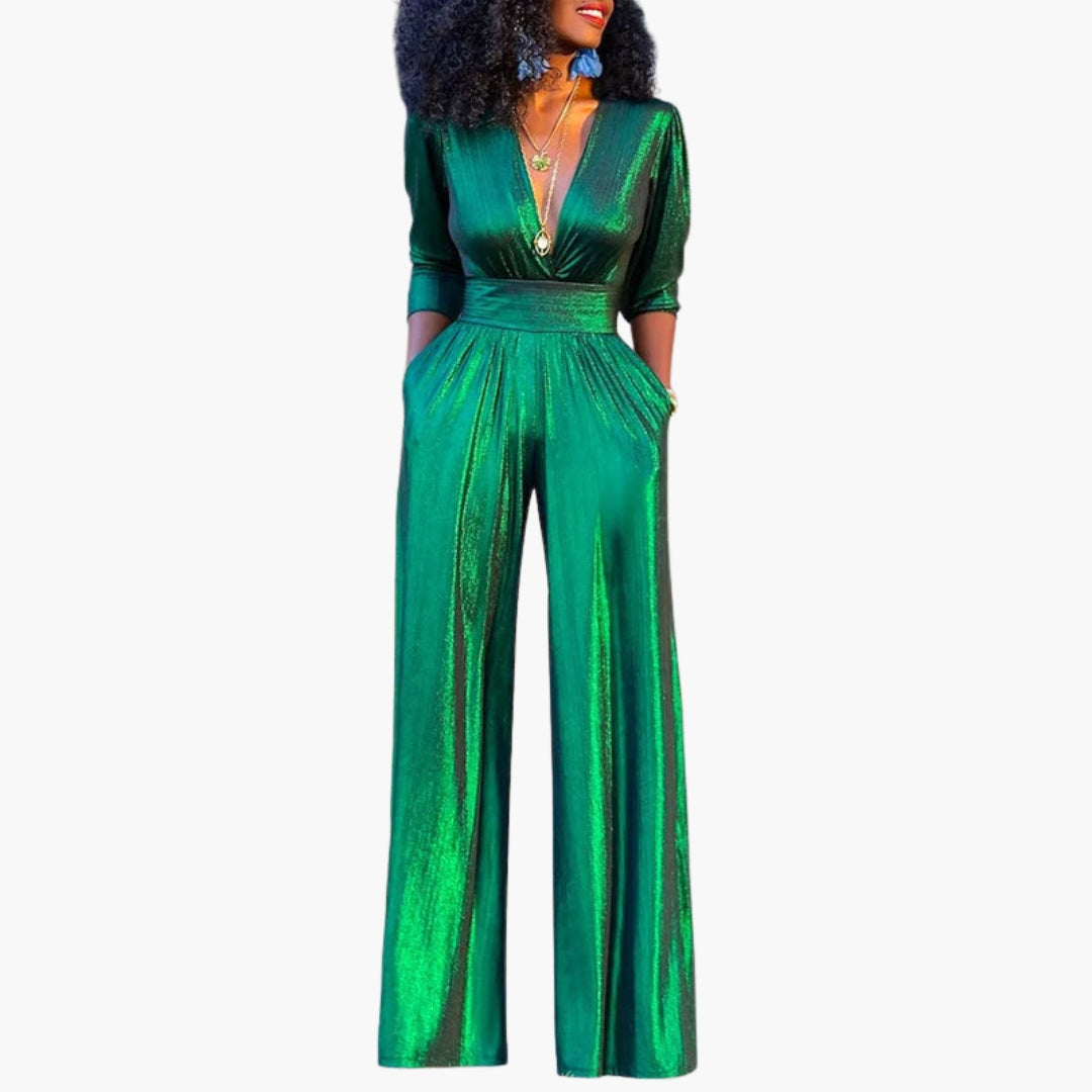 Dam Jumpsuit | Elegant | Djup V-ringning | Sommar