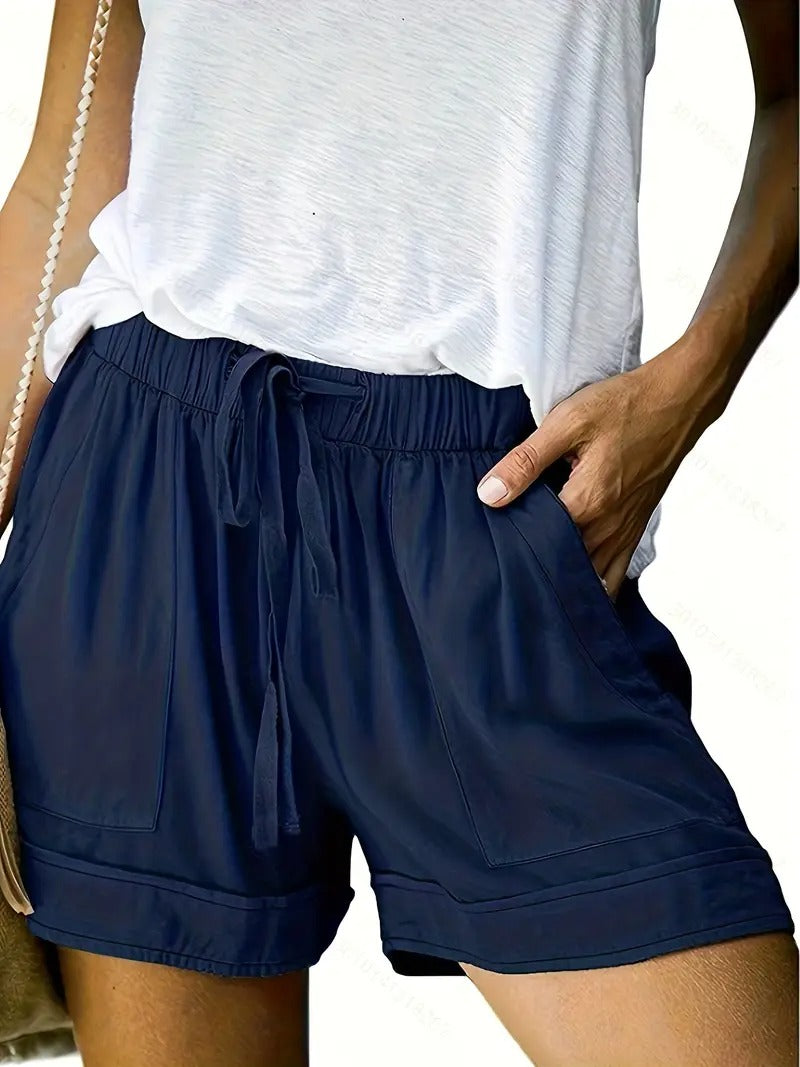 Damshorts | Enfärgade & Bekväma | Somriga Casual Shorts med Resårmidja