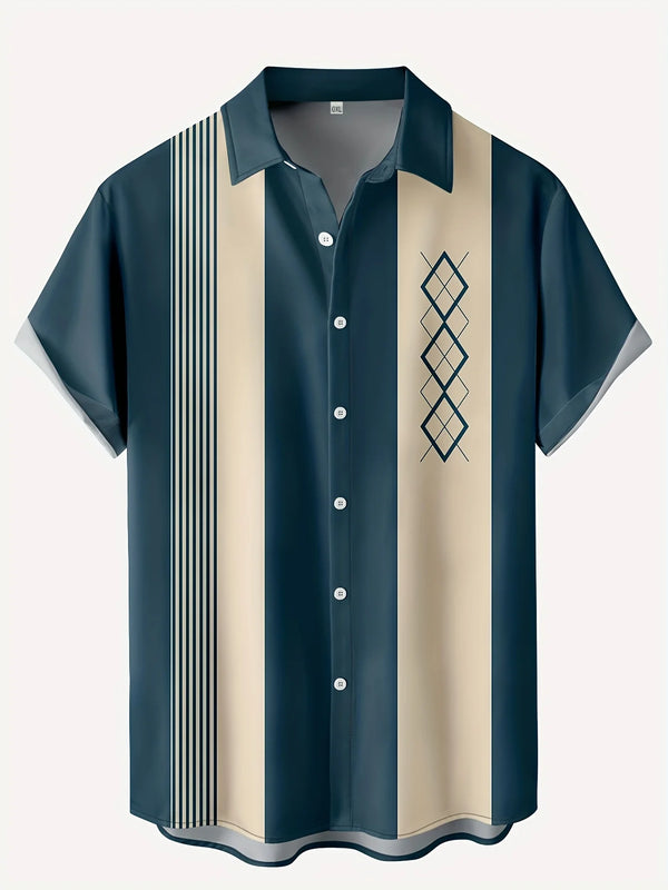 Herr Skjorta | Oversized | Blockdesign | Sommar