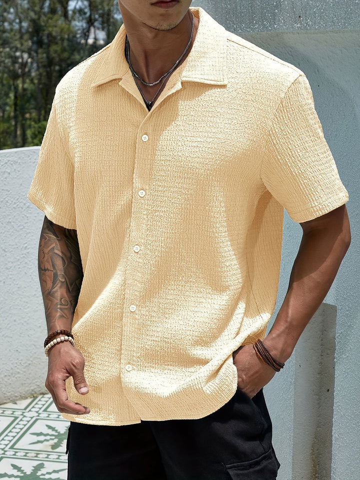 Herr Skjorta | Oversized | Med Knappar | Sommar