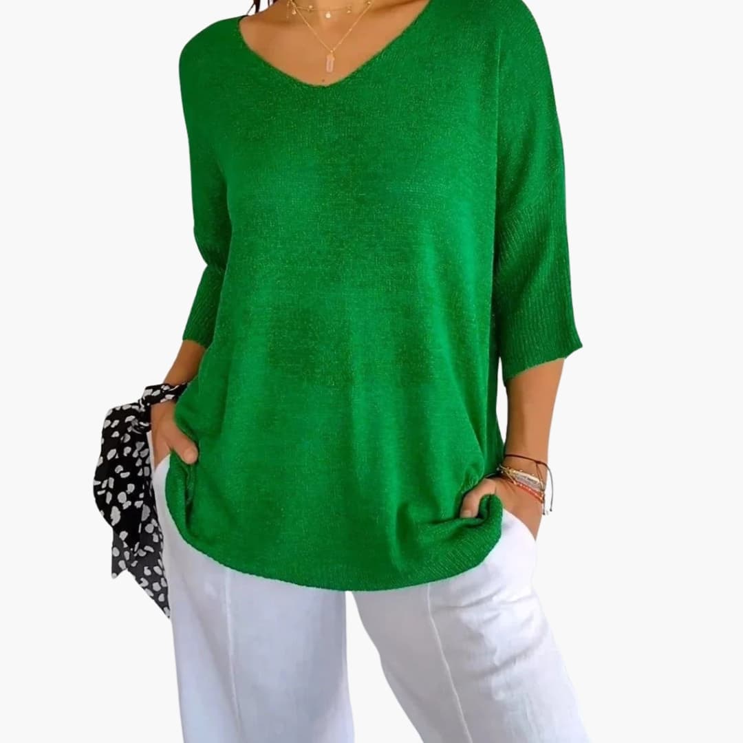 Dam Tröja | Oversized | V-Ringad | Sommar