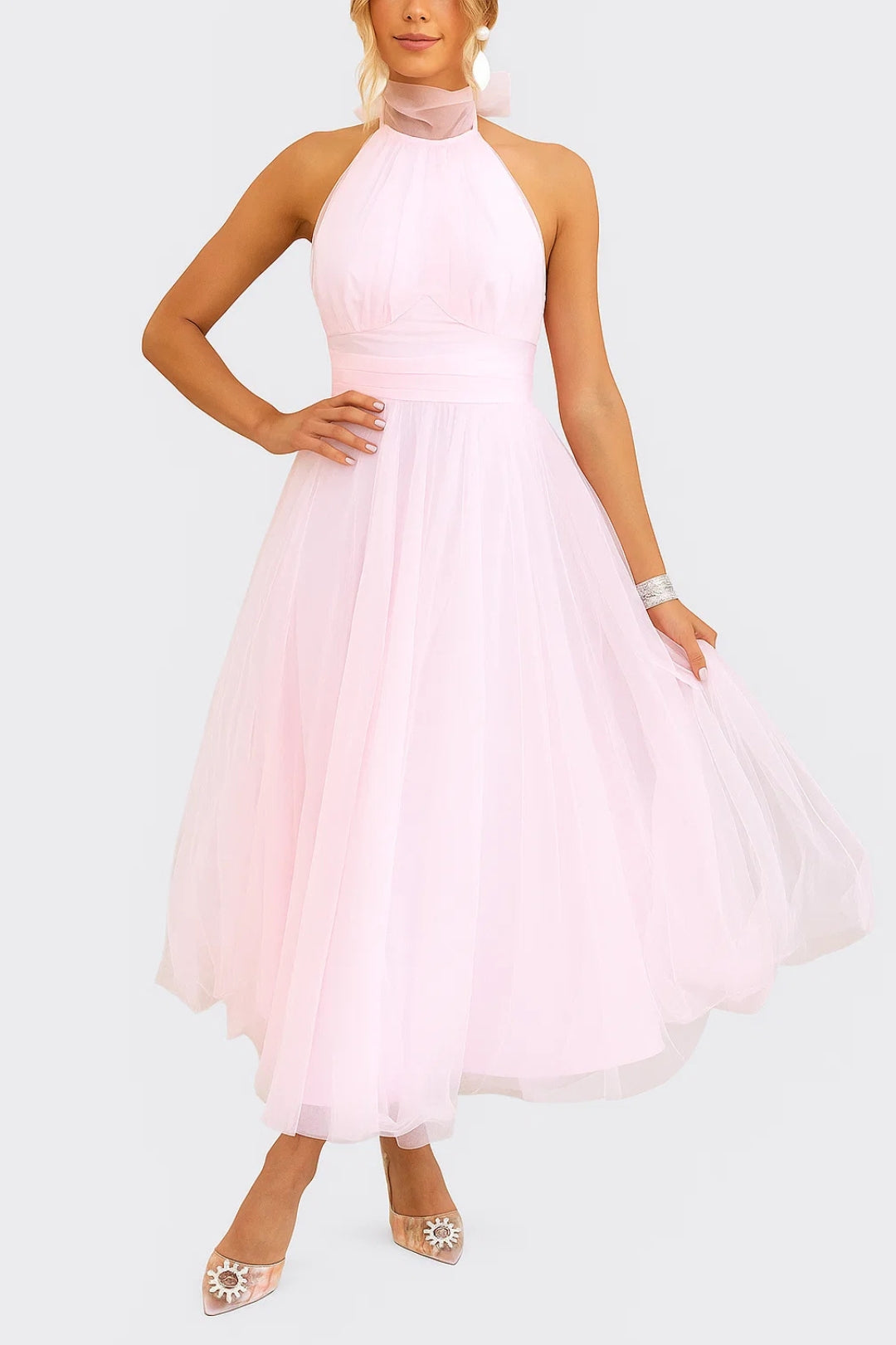 Dam Klänning | Elegant Figurnära | Hög Midja | Sommar