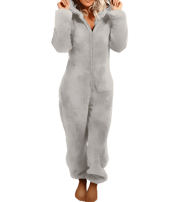 Jumpsuit för Dam | Tjock Fleecedräkt | Med Huva & Dragkedja | Mjuk & Varm Hemmadress
