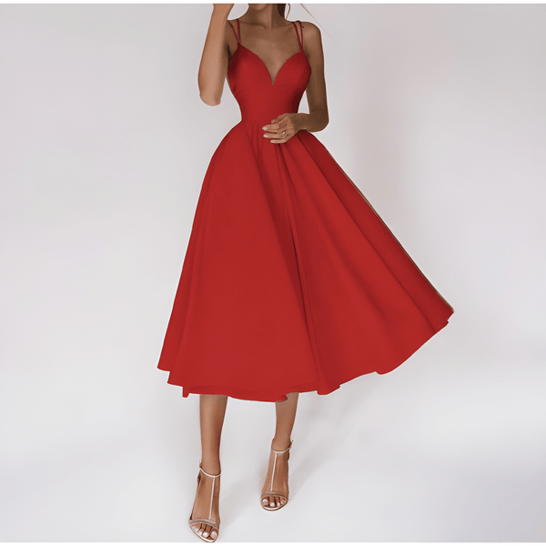 Festklänning Dam | Elegant V-Ringad Klänning | Formell Stil | Chic & Sofistikerad