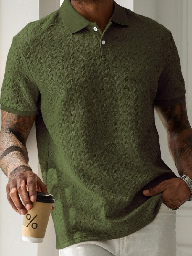 Herr Piké | Slimfit | Texturerad Design | Kort Ärm | Sommar