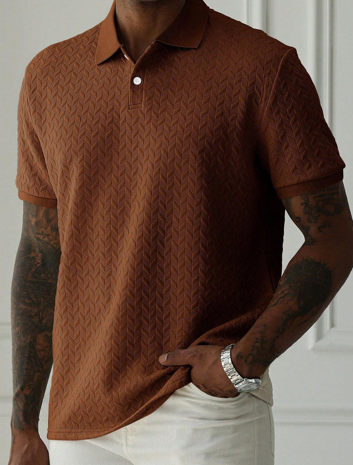 Herr Piké | Slimfit | Texturerad Design | Kort Ärm | Sommar